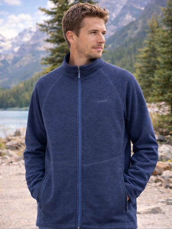 Karbon Other - Karbon Navy Blue Full Zip Fleece Jacket XXL Athletic Performance Layer